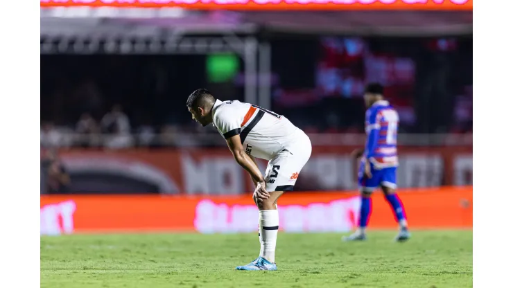 Michel Araujo jogador do Sao Paulo durante partida contra o Fortaleza no estadio Morumbi pelo campeonato Brasileiro A 2024. Foto: Leonardo Lima/AGIF
