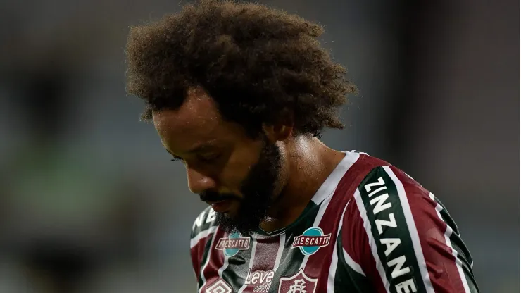 Marcelo lamentando no Maracanã, em partida entre Fluminense e Red Bull Bragantino, pela primeira rodada do Campeonato Brasileiro, no dia 13/04/2024. 
