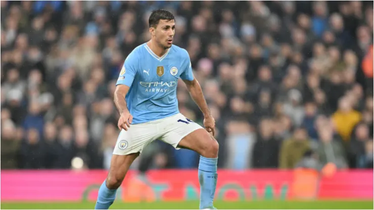 Rodri em partida pelo Manchester City - Foto:Michael Regan/Getty Images
