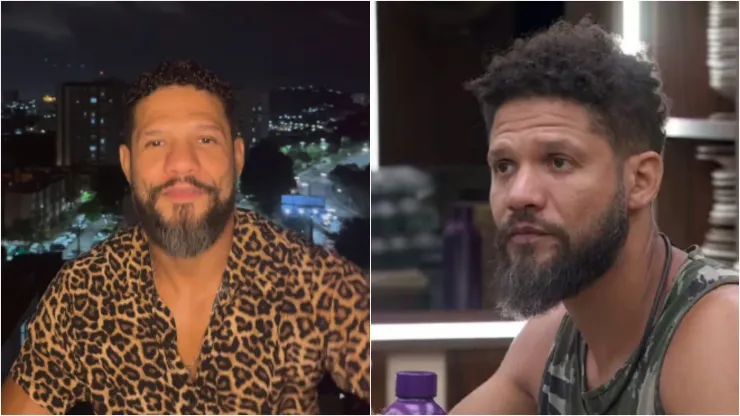 Juninho, do BBB 24. Foto 1: Reprodução/Instagram oficial de Juninho; Foto 2: Reprodução/Globo
