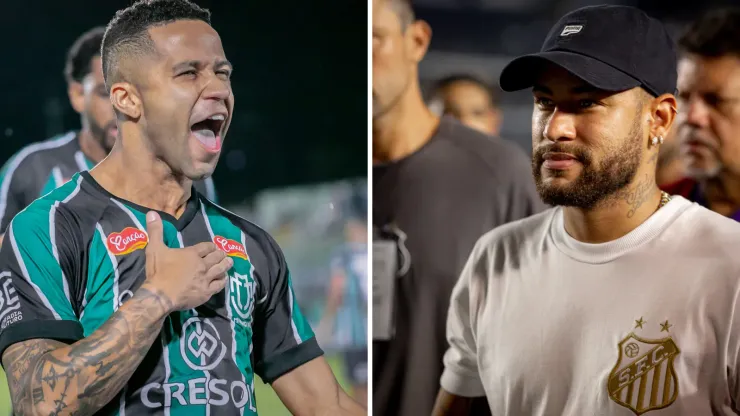 Serginho e Neymar podem jogar juntos no Santos em 2025 - Foto: Fernando Teramatsu e Leonardo Lima/AGIF
