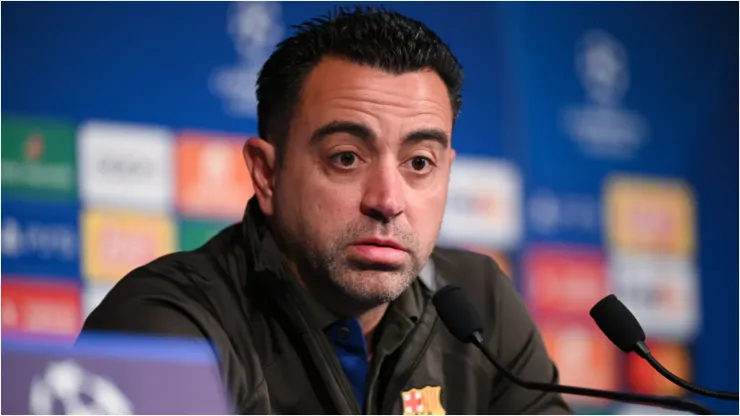 Foto: Stuart Franklin/Getty Images - Xavi em coletiva de imprensa
