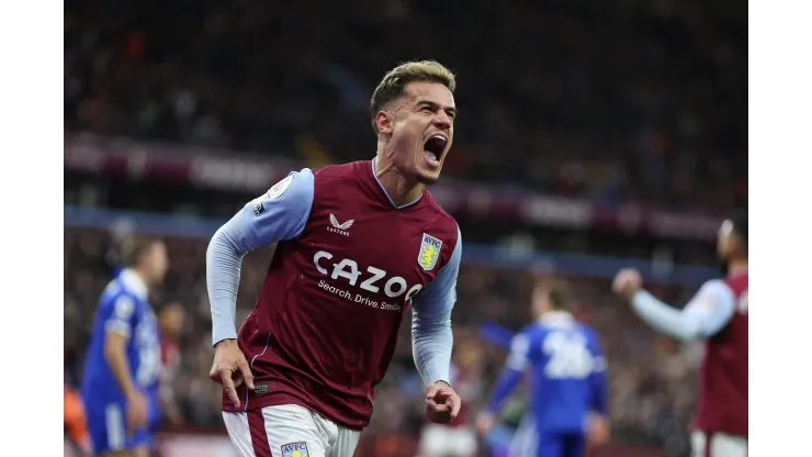 Coutinho comemorando  gol marcado na Premier League
 (Foto: Richard Heathcote/Getty Images)
