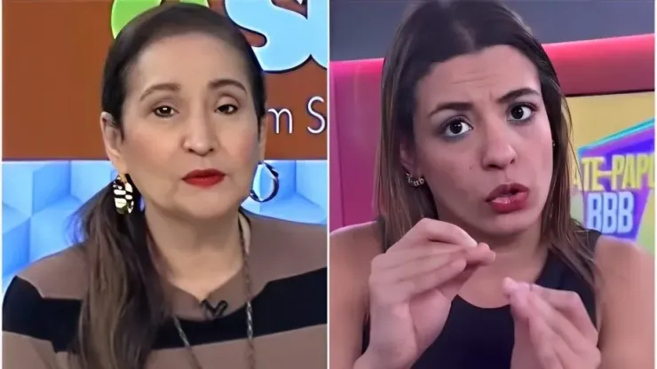 Bia recebe elogios de Sonia Abrão - Reprodução/RedeTV! (foto 1) - Reprodução/TV Globo (foto 2)
