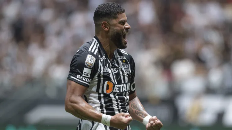 Hulk jogador do Atletico comemora seu gol durante partida contra o America-MG no estadio Arena MRV. Foto: Alessandra Torres/AGIF
