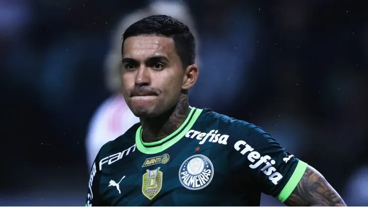 Dudu, jogador do Palmeiras, durante partida contra o Flamengo no estádio Arena Allianz Parque pelo Brasileirão Série A 2023
