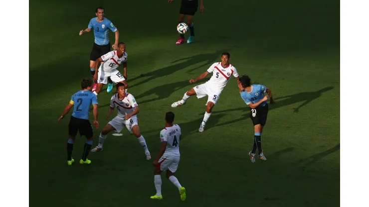 Jogo entre Uruguai x Costa Rica, na Copa do Mundo de 2014, no Brasil.  (Foto de Michael Steele/Getty Images)
