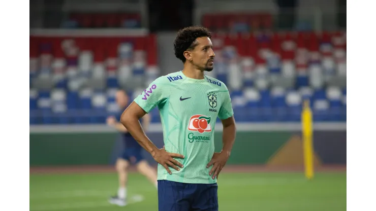 Marquinhos em treino para a Seleção. Foto: Fernando Torres/AGIF
