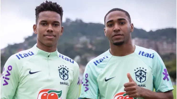 Estêvão e Lorran em preparação com a Seleção Brasileira Sub-20. Foto: rede social / @lorranlucas10
