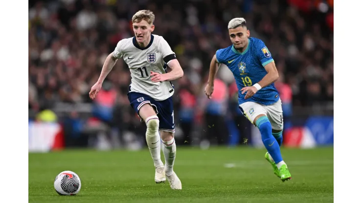 Andreas Pereira jogando pelo Brasil. (Foto de Mike Hewitt/Getty Images)
