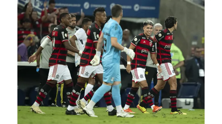 Jogadores do Flamengo comemorando. Foto: Jorge Rodrigues/AGIF
