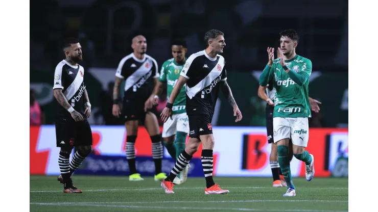 Piquerez jogador do Palmeiras comemora seu gol durante partida contra o Vasco. Foto: Ettore Chiereguini/AGIF
