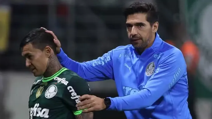 Dudu e Abel Ferreira,, atacante e treinador, do Palmeiras - Foto: Cesar Greco/Palmeiras
