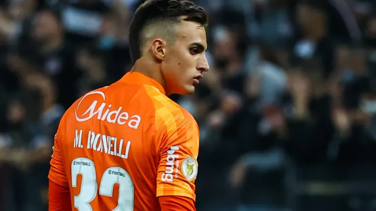 Matheus Donelli jogador do Corinthians durante partida contra o Chapecoense no estadio Arena Corinthians pelo campeonato Brasileiro A 2021. Foto: Marcello Zambrana/AGIF
