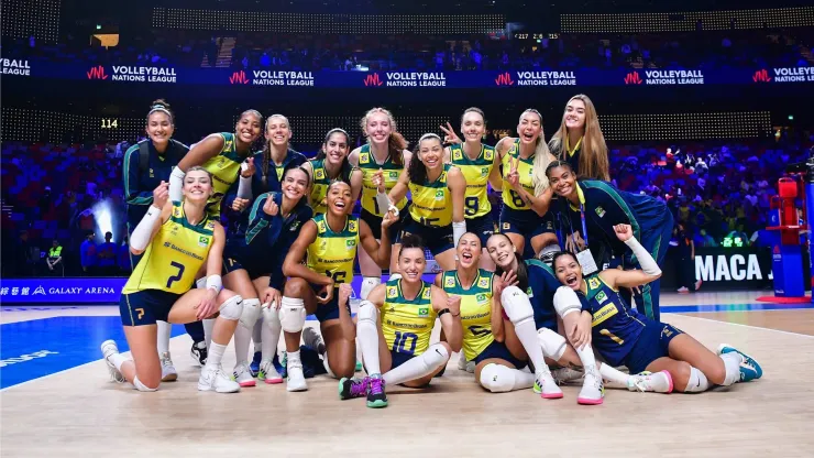 Seleção Brasileira de vôlei feminino na VNL. Foto: FIVB
