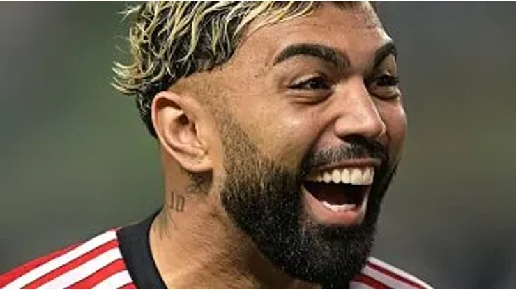 Gabigol durante partida entre Atlético/MG e Flamengo, no Estádio Independência, pelo Campeonato Brasileiro de 2023, no dia 29/07. Foto: Pedro Vilela/Getty Images.
