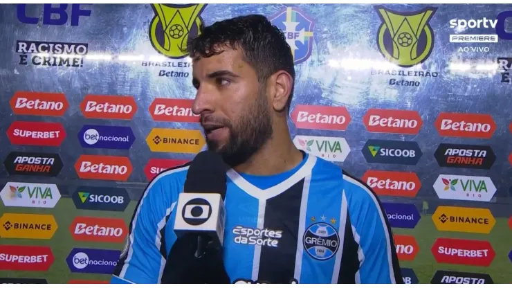 Pepê do Grêmio falou sobre empate com Palmeiras - Foto: Reprodução/Premiere
