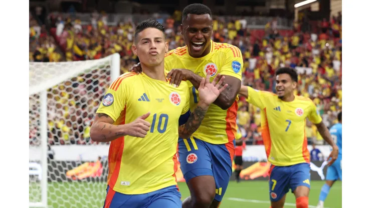 James Rodriguez da Colombia comemorando gol pela Copa América. (Foto de Jamie Squire/Getty Images)
