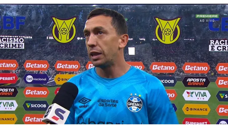 Marchesin quebrou tudo em Corinthians x Grêmio - Foto: Premiere
