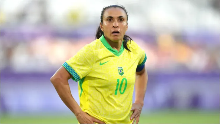 Foto: Juan Manuel Serrano Arce/Getty Images - Marta em jogo do Brasil.
