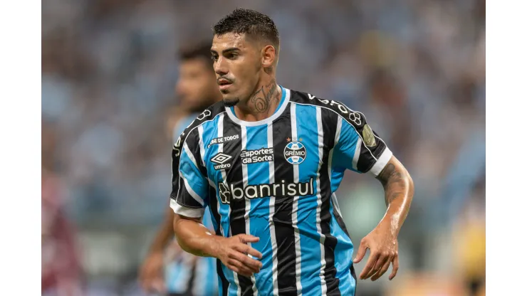 Mayk jogador do Gremio durante partida contra o Caxias na Arena do Grêmio pelo campeonato Gaucho 2024. 
