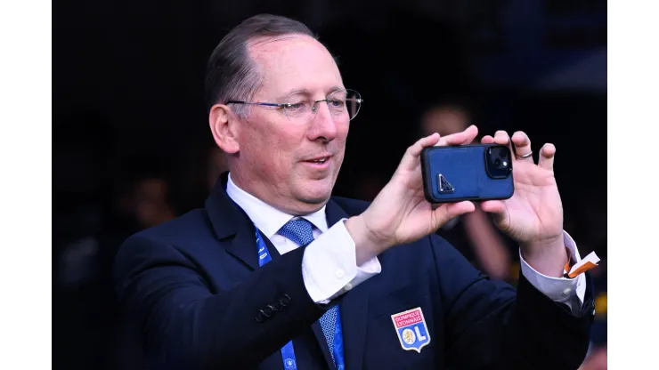 John Textor  Lyon owner  takes a photo during the Final French Cup match between Olympique Lyonnais and Paris Saint Germain at Decathlon Arena Stade Pierre Mauroy on May 25, 2024 in Lille, France.  Photo by federico pestellini / panoramic  - FOOTBALL : Lyon vs PSG - Finale Coupe de France - 25/05/2024 FedericoPestellini/Panoramic PUBLICATIONxNOTxINxFRAxBEL
