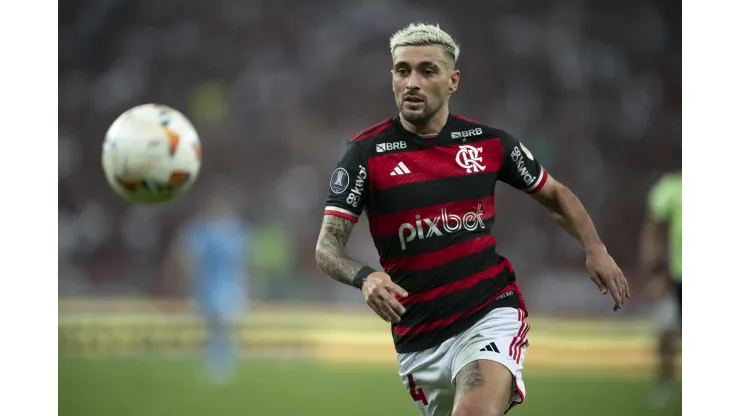 Arrascaeta jogador do Flamengo durante partida contra o Bolivar no estadio Maracana pelo campeonato Copa Libertadores 2024
