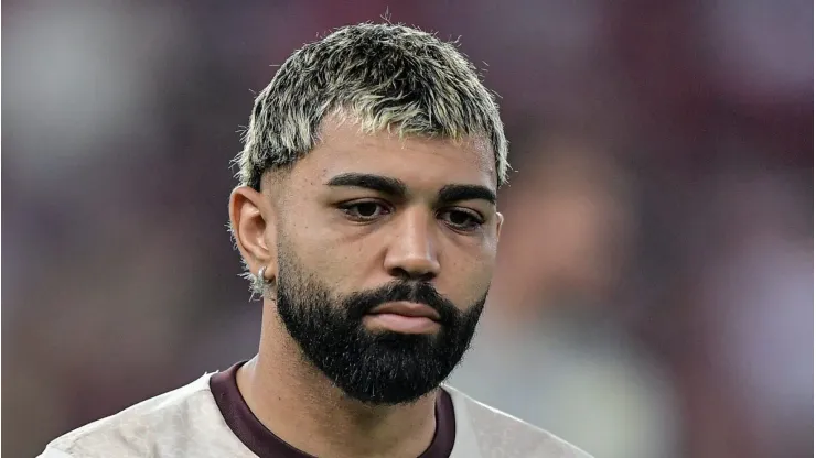 RJ - RIO DE JANEIRO - 12/09/2024 - COPA DO BRASIL 2024, FLAMENGO X BAHIA - Gabigol jogador do Flamengo durante aquecimento antes da partida contra o Bahia no estadio Maracana pelo campeonato Copa Do Brasil 2024.
