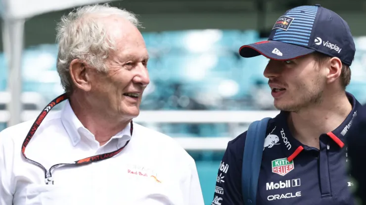 Helmut Marko e Max Verstappen no GP de Miami
