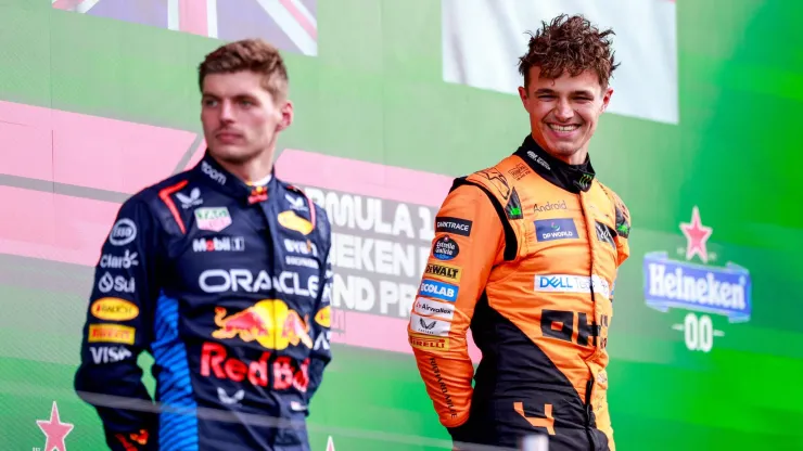 Verstappen e Lando Norris no GP da Holanda
