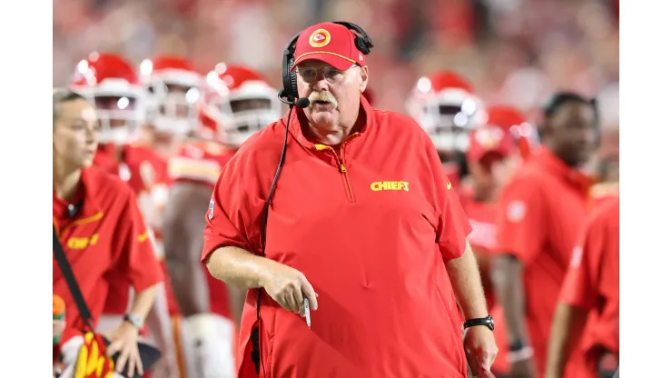 Kansas City Chiefs treinador Andy Reid. Foto de Scott Winters/Icon Sportswire
