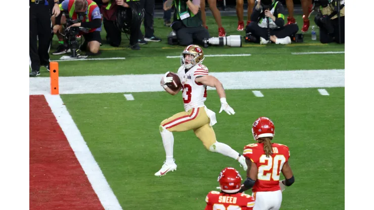 San Francisco 49ers running back Christian McCaffrey. Foto by Marc Sanchez/Icon Sportswire NFL, American Football Herren
