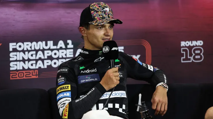 Norris em coletiva no GP de Singapura
