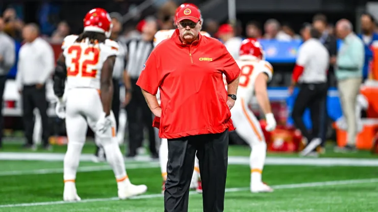 Kansas City head coach Andy Reid em partida da NFL. Foto de Rich von Biberstein/Icon Sportswire
