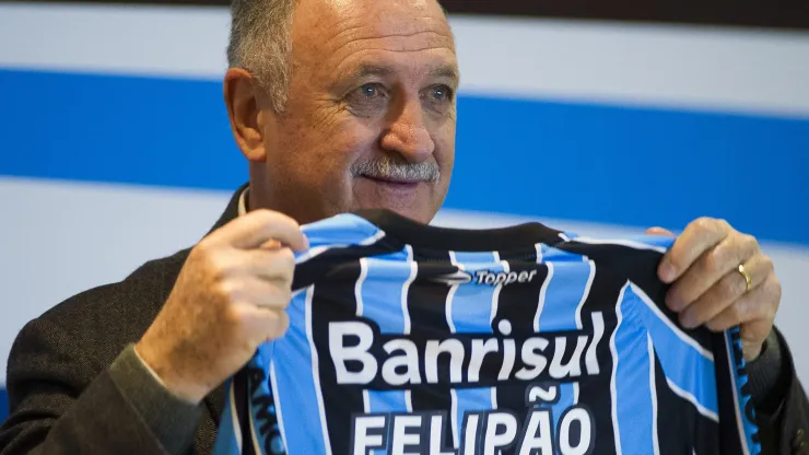 Felipão em sua apresentação no Grêmio, em 2014. 
