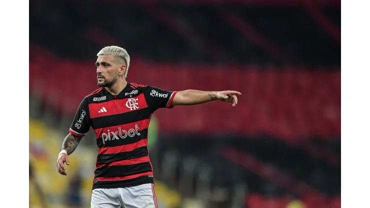 Arrascaeta jogador do Flamengo durante partida contra o Corinthians. Foto: Thiago Ribeiro/AGIF
