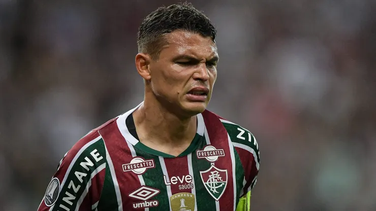 Thiago Silva jogador do Fluminense durante partida contra o Atlético-MG no Maracanã pela Copa Libertadores 2024. Foto: AGIF/AGIF