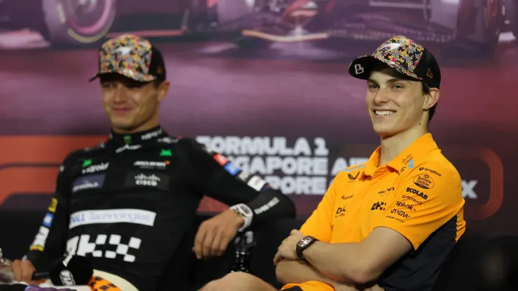 Lando Norris e Oscar Piastri no GP de Singapura 
