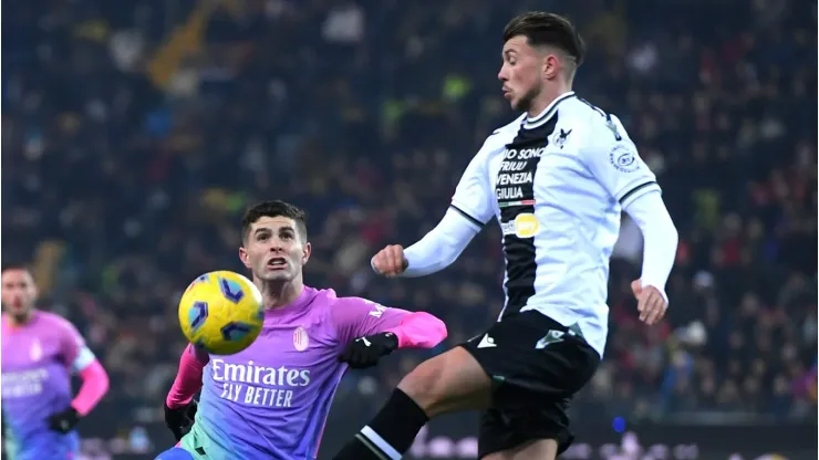 Christian Pulisic pelo Milan em partida do Campeonto Italiano diante da Udinese. (Photo by Alessandro Sabattini/Getty Images)
