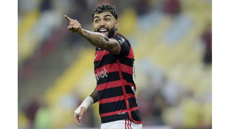 Gabriel Barbosa jogador do Flamengo durante partida contra o Corinthians. Foto: Alexandre Loureiro/AGIF
