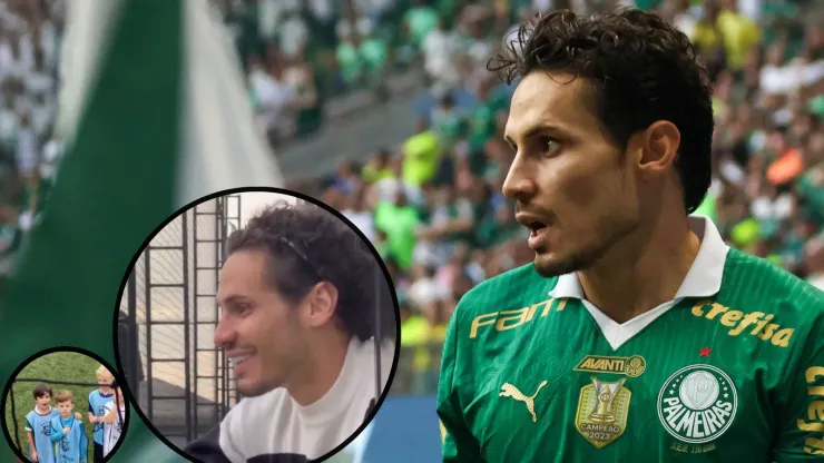 Raphael Veiga ensinou filho de Luan a cantar o hino 'à la Palmeiras' - Fotos: IMAGO e Reprodução/X