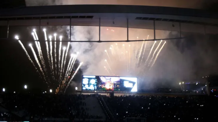 Torcida , fireworks during a game between Corinthians and Fluminense at the Neo Quimica Arena in Sao Paulo, Brazil, Copa do Brasil, photo: fernando roberto/spp Fernando Roberto/SPP PUBLICATIONxNOTxINxBRAxMEX Copyright: xFernandoxRoberto/SPPx spp-en-FeRo-fluxti02
