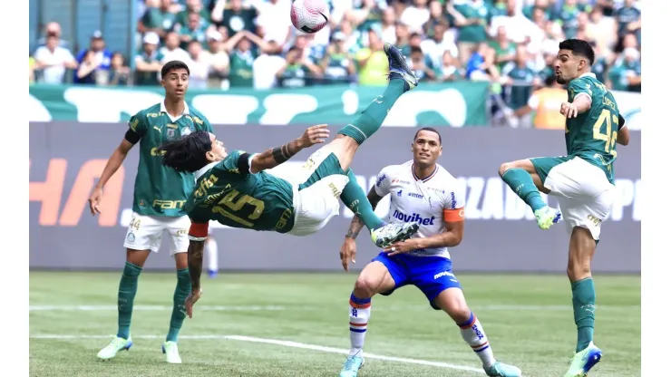 Gustavo Gomez jogador do Palmeiras durante partida contra o Fortaleza no Allianz Parque pelo Campeonato Brasileiro A 2024. Foto: Marcello Zambrana/AGIF