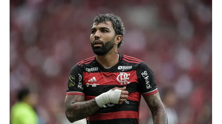 Gabriel jogador do Flamengo comemora seu gol durante partida contra o Atlético-MG Maracanã pela Copa Do Brasil 2024. Foto: Thiago Ribeiro/AGIF