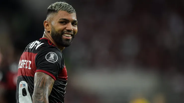 Gabigol jogador do Flamengo durante partida no Maracanã. Foto: Thiago Ribeiro/AGIF