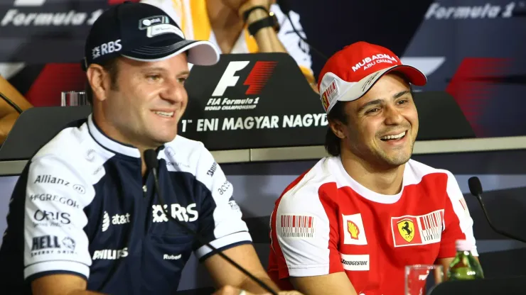 Barrichello e Felipe Massa no GP da Hungria em 2010
