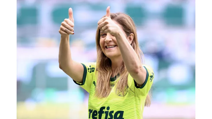 SP - SAO PAULO - 26/10/2024 - BRASILEIRO A 2024, PALMEIRAS X FORTALEZA - Leila Pereira presidente do Palmeiras durante partida contra o Fortaleza no estadio Arena Allianz Parque pelo campeonato Brasileiro A 2024. Foto: Marcello Zambrana/AGIF
