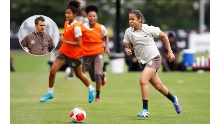 Lucas Piccinato, técnico do Corinthians orienta as Brabas no último treino decisivo para o duelo contra o São Paulo na semifinal do Paulistão Feminino