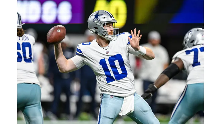 Dallas Cowboys quarterback Cooper Rush. Foto de Rich von Biberstein/Icon Sportswire
