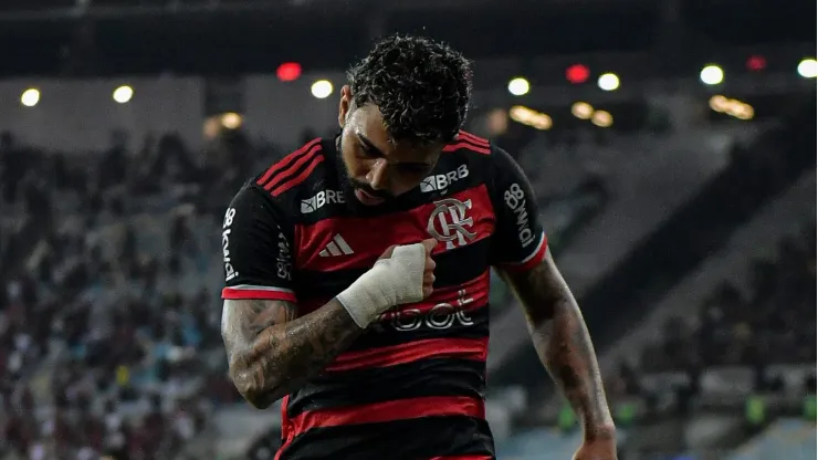 Foto: Thiago Ribeiro/AGIF - Gabigol após marcar pelo Flamengo
